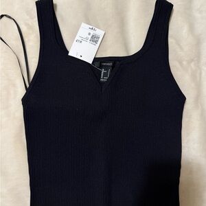 Forever 21 Black Ribbed Tank